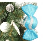 Zawieszka w kształcie cukierka turkusowa - dekoracja świąteczna - obrazek 2