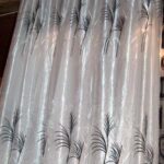 Elegancka Dwuwarstwowa Zasłona z Haftem i Koralikami w Kolorze Biały