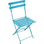 Zestaw Bistro Francuskie na Balkon lub Ogród - Składany Stół i Krzesła w Kolorze Niebieskim - obrazek 2