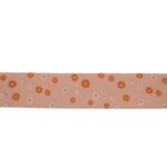 Pomarańczowa Wstążka Wiosenna z Kwiatami 5cm do Dekoracji i Pakowania Prezentów - obrazek 2