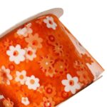 Pomarańczowa Wstążka Wiosenna z Kwiatami 5cm do Dekoracji i Pakowania Prezentów - obrazek 3
