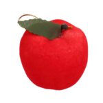 Komplet 6 czerwonych zawieszek w kształcie jabłek do dekoracji świątecznych - obrazek 2