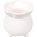 Osłonka ceramiczna wazonik w białym kolorze 11x11 cm - obrazek 2