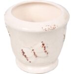 Osłonka ceramiczna wazonik w białym kolorze 10x9 cm - obrazek 2