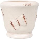 Osłonka ceramiczna wazonik w białym kolorze 10x9 cm