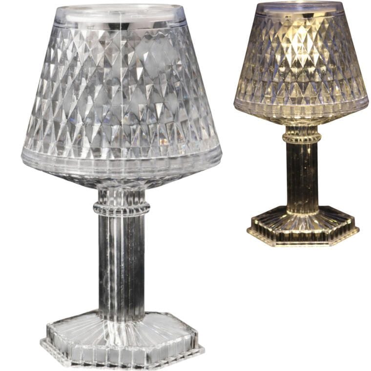 ZJS0610 Lampka stołowa LED bateria, przezroczysta 12 cm - obrazek 1