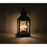 LATARNIA Z ŻARÓWKĄ  5 MINI LED CZARNA - obrazek 3