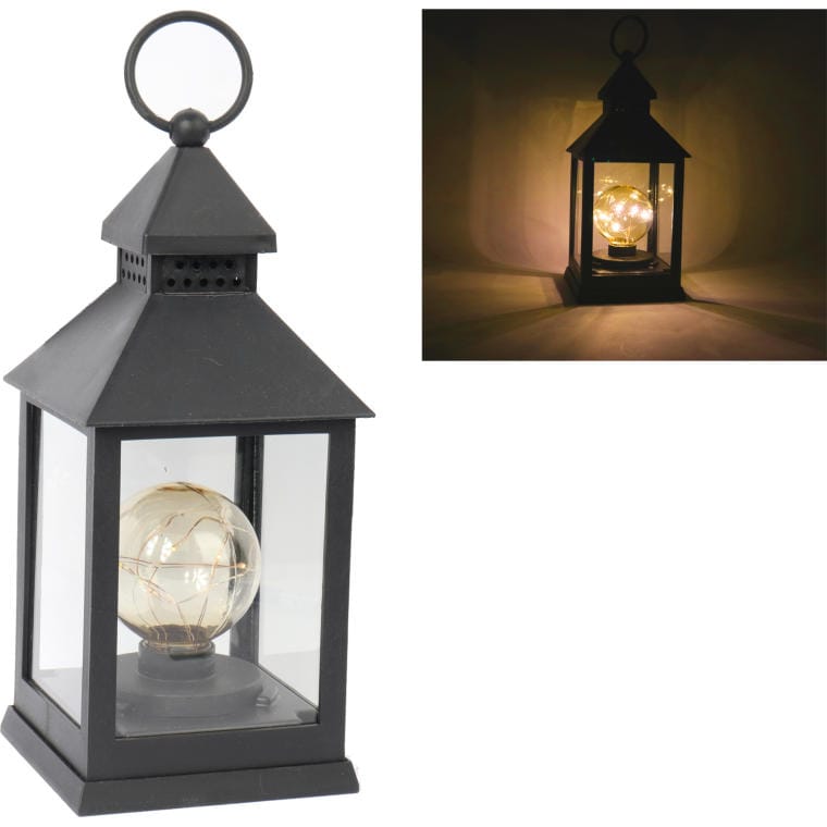 ZK6020ABCD LATARNIA Z ŻARÓWKĄ 5 MINI LED CZARNA - obrazek 1