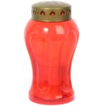 Czerwony Znicz Elektryczny na Baterie z Efektem Prawdziwego Płomienia, 17.2cm - obrazek 2