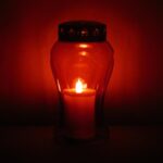 Czerwony Znicz Elektryczny na Baterie z Efektem Prawdziwego Płomienia, 17.2cm - obrazek 3