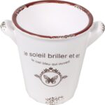 Ceramiczna Osłonka Vintage w Stylu Emaliowanego Kubka, Kolor Kremowy, 10,5 cm - obrazek 2