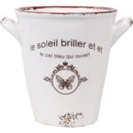 Ceramiczna Osłonka Vintage w Stylu Emaliowanego Kubka, Kolor Kremowy, 10,5 cm