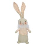 Pomarańczowy Zajączek Wielkanocny z Piórkami 34cm - Dekoracja Świąteczna