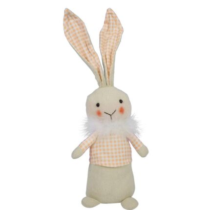 Pomarańczowy Zajączek Wielkanocny z Piórkami 34cm - Dekoracja Świąteczna