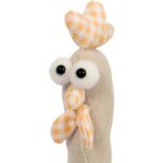 Figurka Wielkanocna Stojący Kogut 25cm, Pomarańczowy z Biało-Różową Kratką - obrazek 2