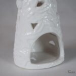 Lampion Ceramiczny Mikołaj z Choinką na Tealighta, 23.5 cm, Biały - obrazek 2