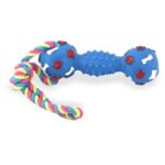 Gryzak piszczący niebieski ze sznurkiem