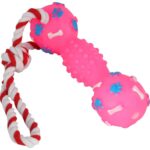 Piszczący Gryzak dla Psa w Kolorze Różowym ze Sznurkiem - obrazek 2
