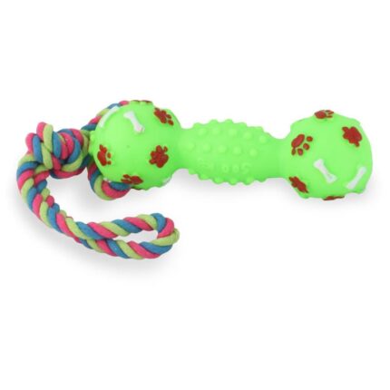 Gryzak piszczący zielony ze sznurkiem