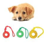 Zielony, Gumowy Gryzak dla Psa w Kształcie Pączka z Piszczakiem - obrazek 3