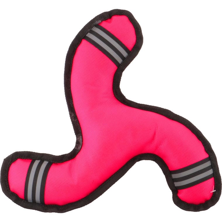 gum23rozowy Piszczący Gryzak Materiałowy dla Psa w Kolorze Różowym z Paskami Odblaskowymi - obrazek 1