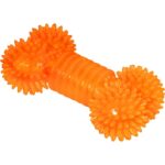 Gryzak dla psa Pomarańczowa kość z bezpiecznej gumy - obrazek 2