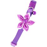 Fioletowa Obroża dla Zwierząt z Ozdobnym Kwiatkiem i Praktycznym Dzwoneczkiem