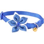 Obroża niebieska Błękitny Kwiat z dzwoneczkiem dla zwierząt domowych - obrazek 3