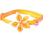 Obroża Charme Pomarańczowa z Dekoracyjnym Kwiatem i Dzwoneczkiem Bezpieczeństwa - obrazek 2