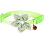 Obroża dla zwierząt domowych Urok Zielonego Kwiatu z bezpiecznym dzwoneczkiem - obrazek 2