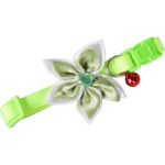 Obroża dla zwierząt domowych Urok Zielonego Kwiatu z bezpiecznym dzwoneczkiem