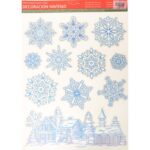 Naklejka samoprzylepna na okno Miasteczko ze śnieżynkami