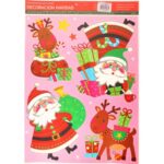 Naklejki samoprzylepne na okno Mikołaje i renifery