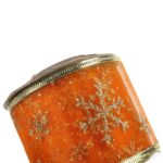 Wstążka dekoracyjna 6.5 cm na szpuli pomarańczowa - obrazek 2