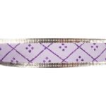 Wstążka świąteczna do formowania fioletowa ze srebrnym obrzeżem 3cm x 2,7m - obrazek 2