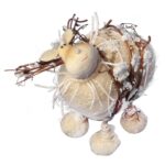 RENIFER FIGURKA STOJĄCA Z SIZALU I GAŁĄZEK 17 cm - obrazek 2