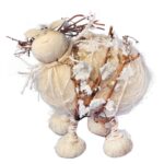 RENIFER FIGURKA STOJĄCA Z SIZALU I GAŁĄZEK 17 cm