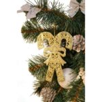 Złota zawieszka brokatowa w kształcie laski na choinkę - obrazek 3