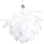 Biała Styropianowa Szyszka Śnieżna 10 cm w Boksie PVC - Bombka Choinkowa