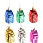 Komplet 6 bombek plastikowych w kształcie domków