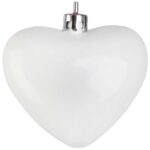 Zestaw 12 białych bombek świątecznych z plastiku - mix kształtów: kula, dzwonek, serce - obrazek 3