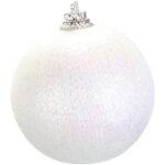 Komplet 16 Bombek Plastikowych 6 cm w Odcieniach Błękitu i Bieli z Brokatem w Eleganckim Opakowaniu - obrazek 2