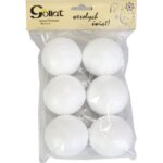 Komplet 6 styropianowych bombek do dekoracji 6 cm