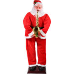 DUŻY MIKOŁAJ Z TRĄBKĄ 180cm FIGURA TAŃCZY ŚPIEWA OZDOBA BOŻE NARODZENIE ŚWIĘTA