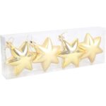 Komplet 4 gwiazdek plastikowych 7 cm złote [SM-A09070GD]