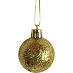 Komplet 12 bombek plastikowych mix w kolorze złotym - obrazek 3