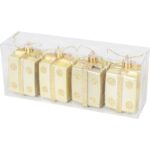 Komplet 4 bombek plastikowych w kształcie prezentów - obrazek 2