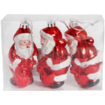 Zestaw 3 Bombek Bożonarodzeniowych w Kształcie MIKOŁAJA 10 cm – Wytrzymałe i Dekoracyjne Ozdoby Świąteczne Czerwone - obrazek 2