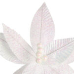 GWIAZDA BETLEJEMSKA POINSECIA OZDOBA KWIAT NA CHOINKĘ DEKORACJA DO STROIKA NA ŚWIĘTA BIAŁA OPALIZUJĄCA - obrazek 3