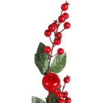 GAŁĄZKA JARZĘBINY Z JABŁKAMI I LIŚĆMI  72 CM czerwona - obrazek 3